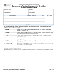Document preview: DSHS Form 10-592 Comprehensive Functional Assessment of Direct Care Independent Living Skills - Washington