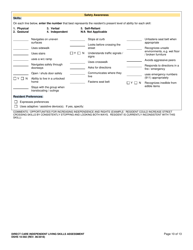 DSHS Form 10-592 Comprehensive Functional Assessment of Direct Care Independent Living Skills - Washington, Page 10