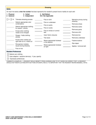 DSHS Form 10-592 Comprehensive Functional Assessment of Direct Care Independent Living Skills - Washington, Page 4
