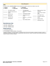 DSHS Form 10-592 Comprehensive Functional Assessment of Direct Care Independent Living Skills - Washington, Page 9