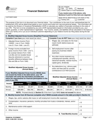 DSHS Form 14-068 Financial Statement (Division of Vocational Rehabilitation) - Washington