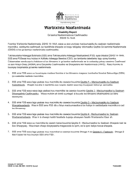 DSHS Form 14-144A Medical Disability Decision - Washington (Somali)