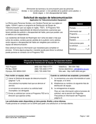 Document preview: DSHS Formulario 14-264 SP Solicitud De Equipo De Telecomunicacion - Washington (Spanish)