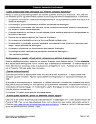 DSHS Formulario 14-264 SP Solicitud De Equipo De Telecomunicacion - Washington (Spanish), Page 3
