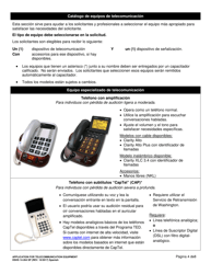 DSHS Formulario 14-264 SP Solicitud De Equipo De Telecomunicacion - Washington (Spanish), Page 4