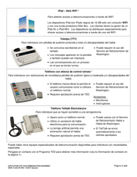 DSHS Formulario 14-264 SP Solicitud De Equipo De Telecomunicacion - Washington (Spanish), Page 5