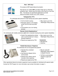 DSHS Form 14-264 Application for Telecommunication Equipment - Washington, Page 5