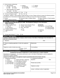 DSHS Form 14-264 Application for Telecommunication Equipment - Washington, Page 8