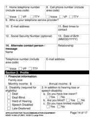 DSHS Form 14-264 LP Application for Telecommunications Equipment - Washington, Page 14