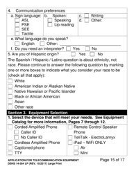 DSHS Form 14-264 LP Application for Telecommunications Equipment - Washington, Page 15