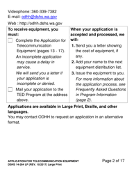 DSHS Form 14-264 LP Application for Telecommunications Equipment - Washington, Page 2