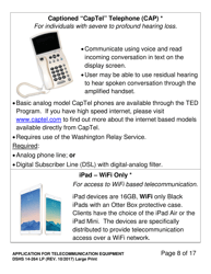 DSHS Form 14-264 LP Application for Telecommunications Equipment - Washington, Page 8