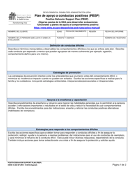 DSHS Formulario 15-382 Plan De Apoyo a Conductas Positivas (Pbsp) - Washington (Spanish)