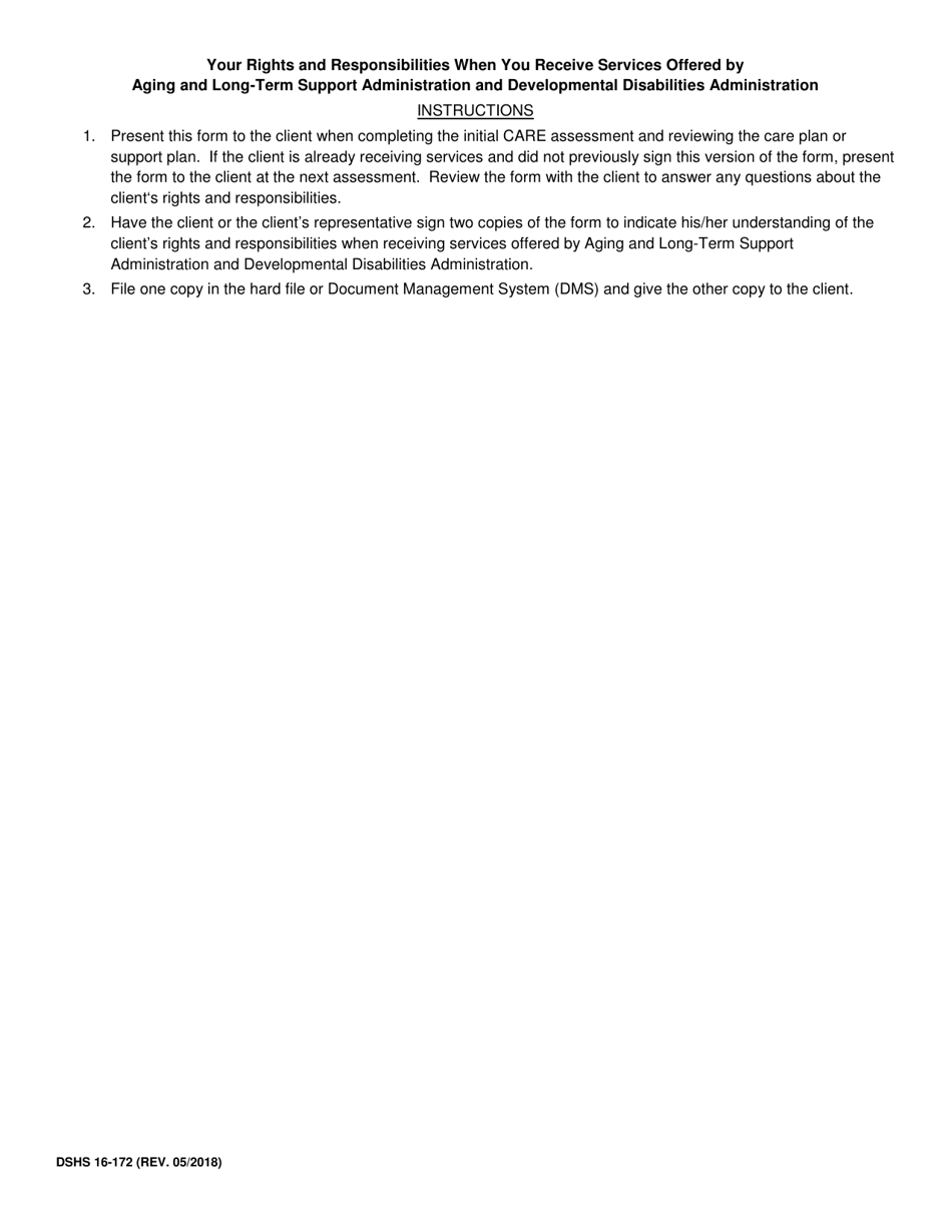 DSHS Form 16-172 Your Rights and Responsibilities When You Receive Services Offered by Aging and Long-Term Support Administration and Developmental Disabilities Administration - Washington, Page 3