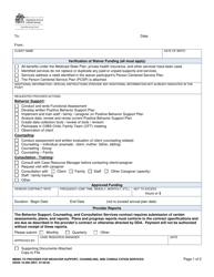 Document preview: DSHS Form 16-200 Memo to Provider for Behavior Support, Counseling, and Consultation Services - Washington
