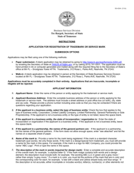 Form SS-4264 Application for Registration of Trademark or Service Mark - Tennessee