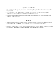 Form SS-4264 Application for Registration of Trademark or Service Mark - Tennessee, Page 3