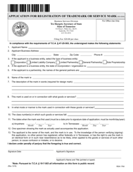 Form SS-4264 Application for Registration of Trademark or Service Mark - Tennessee, Page 6