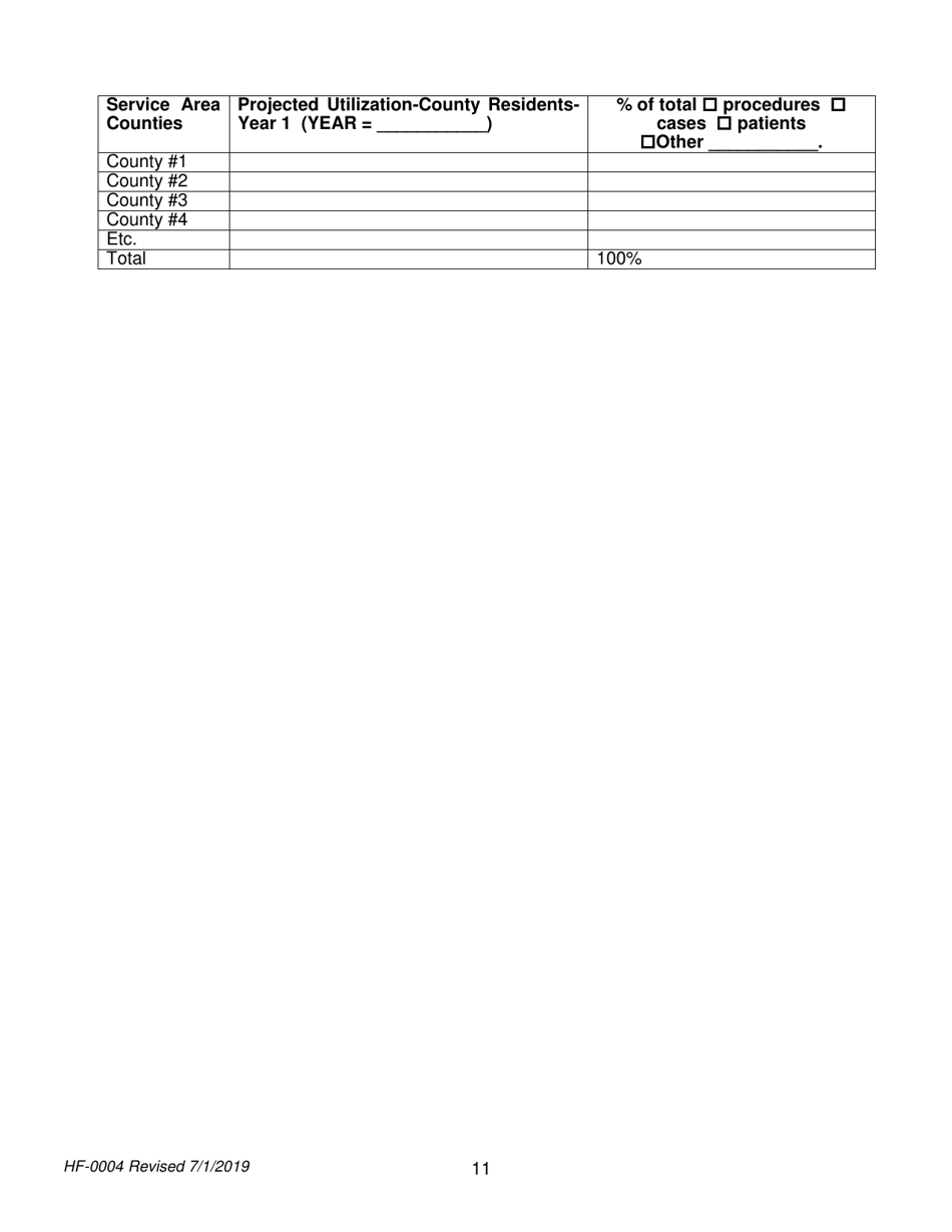 Form HF-0004 Certificate of Need Application - Tennessee, Page 11