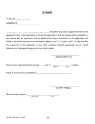 Form HF-0004 Certificate of Need Application - Tennessee, Page 35