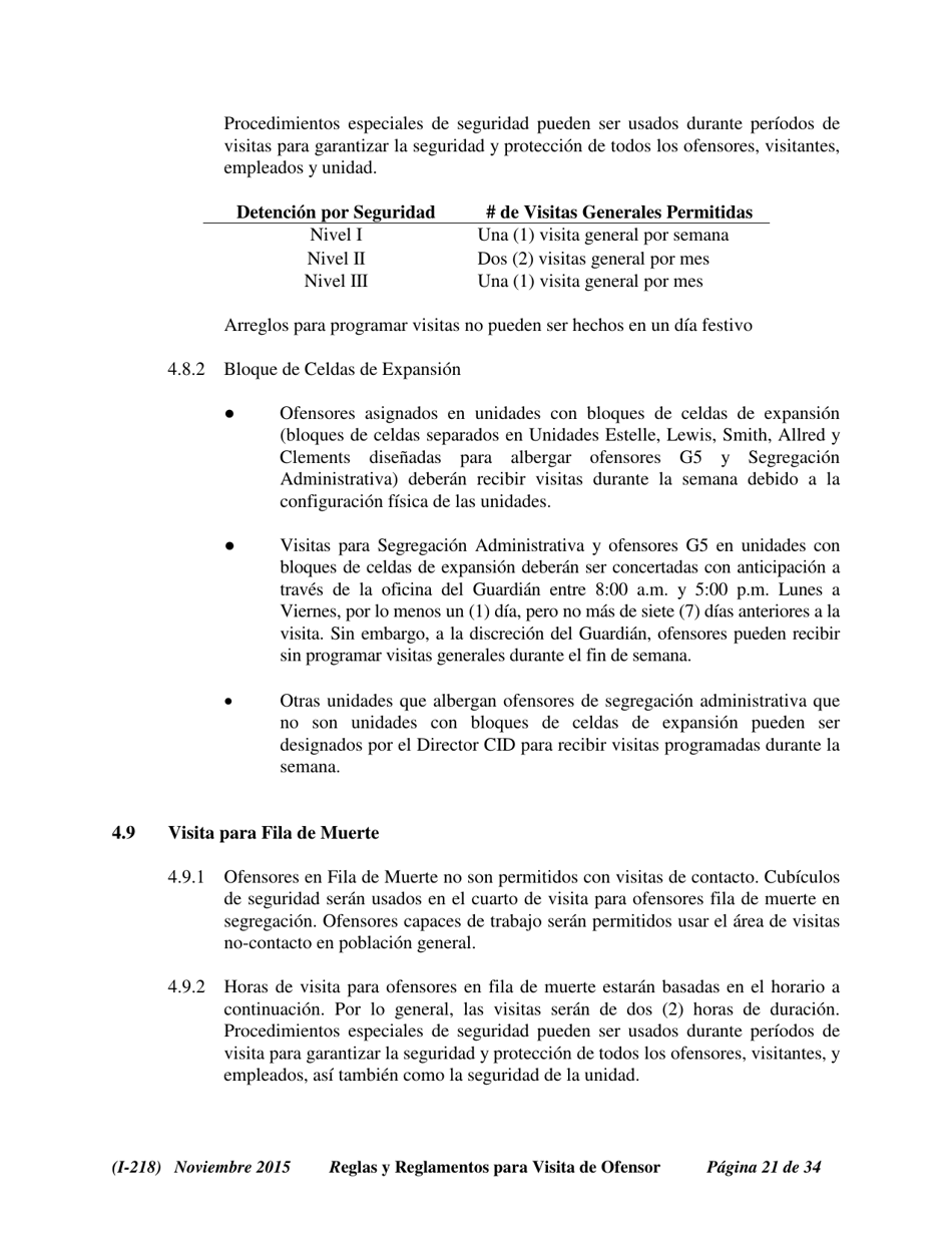Formulario I-218 Tdcj Plan Visita De Ofensor Afidavit Nino No Victima - Texas (Spanish), Page 21