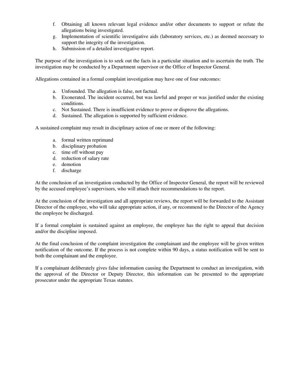 Form OIG-11 Complaint Packet - Over 18 - Texas, Page 5