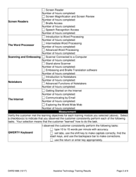 Form DARS1888 Assistive Technology Training Results - Texas, Page 2