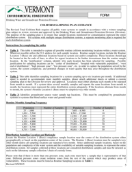 Revised Total Coliform Rule (Rtcr) Coliform Sampling Plan for All Public Water Systems Serving a Population Over 1,000 - Vermont, Page 5