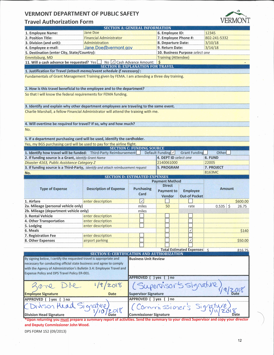 Instructions for Transaction Log - Vermont, Page 12