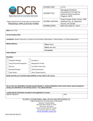 Form DCR199-242 Floodplain Management Program Training Application Form - Virginia, Page 2