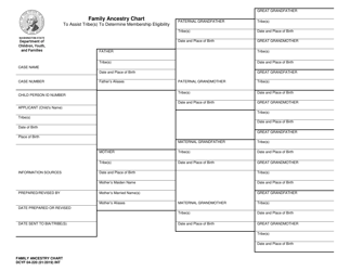 Document preview: DCYF Form 04-220 Family Ancestry Chart - Washington