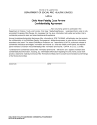 Document preview: DCYF Form 09-129 Child Near Fatality Case Review Confidentiality Agreement - Washington