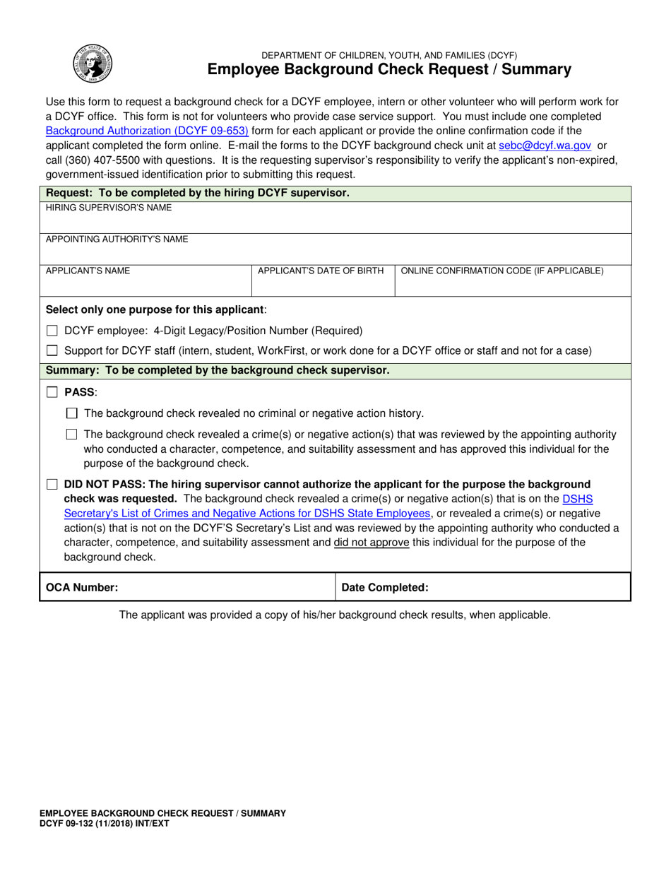 DCYF Form 09-132 - Fill Out, Sign Online and Download Fillable PDF ...