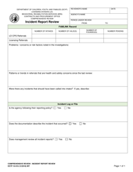 Document preview: DCYF Form 10-519 Incident Report Review - Washington