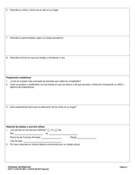 DCYF Formulario 15-276 SP Informacion Personal - Washington (Spanish), Page 2