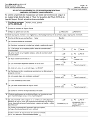Formulario SSA-16-SP Solicitud Para Beneficios De Seguro Por Incapacidad (Spanish)