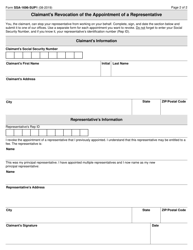 Form SSA-1696 Supplement 1 Claimant&#039;s Revocation of the Appointment of a Representative, Page 2