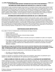 Formulario SSA-1372-BK-FC-SP Adviso Por Adelantado De Cese De Beneficios Para Ninos (Spanish), Page 7