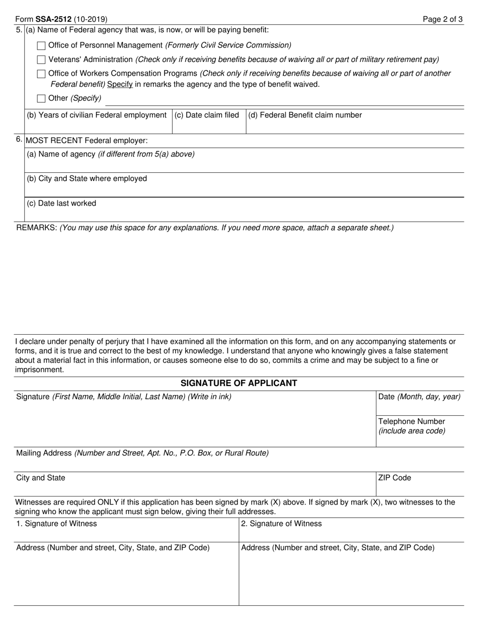 Form Ssa 2512 Fill Out Sign Online And Download Fillable Pdf Templateroller 4485