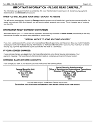 Form SSA-1199-DN Direct Deposit Sign-Up Form (Denmark), Page 2