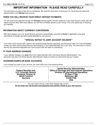 Form SSA-1199-GE Direct Deposit Sign-Up Form (Germany), Page 2