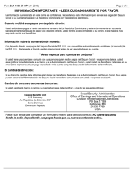 Formulario SSA-1199-SP-OP1 Formulario De Inscripcion Para Deposito Directo (Republica Dominicana) (Spanish), Page 2