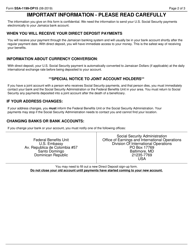 Form SSA-1199-OP15 Direct Deposit Sign-Up Form (Jamaica), Page 2