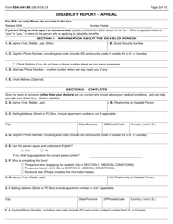Form SSA-3441-BK Disability Report &quot; Appeal, Page 2
