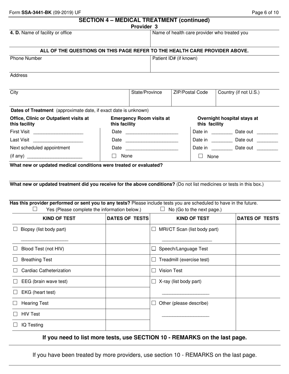 Form SSA-3441-BK Disability Report  Appeal, Page 6