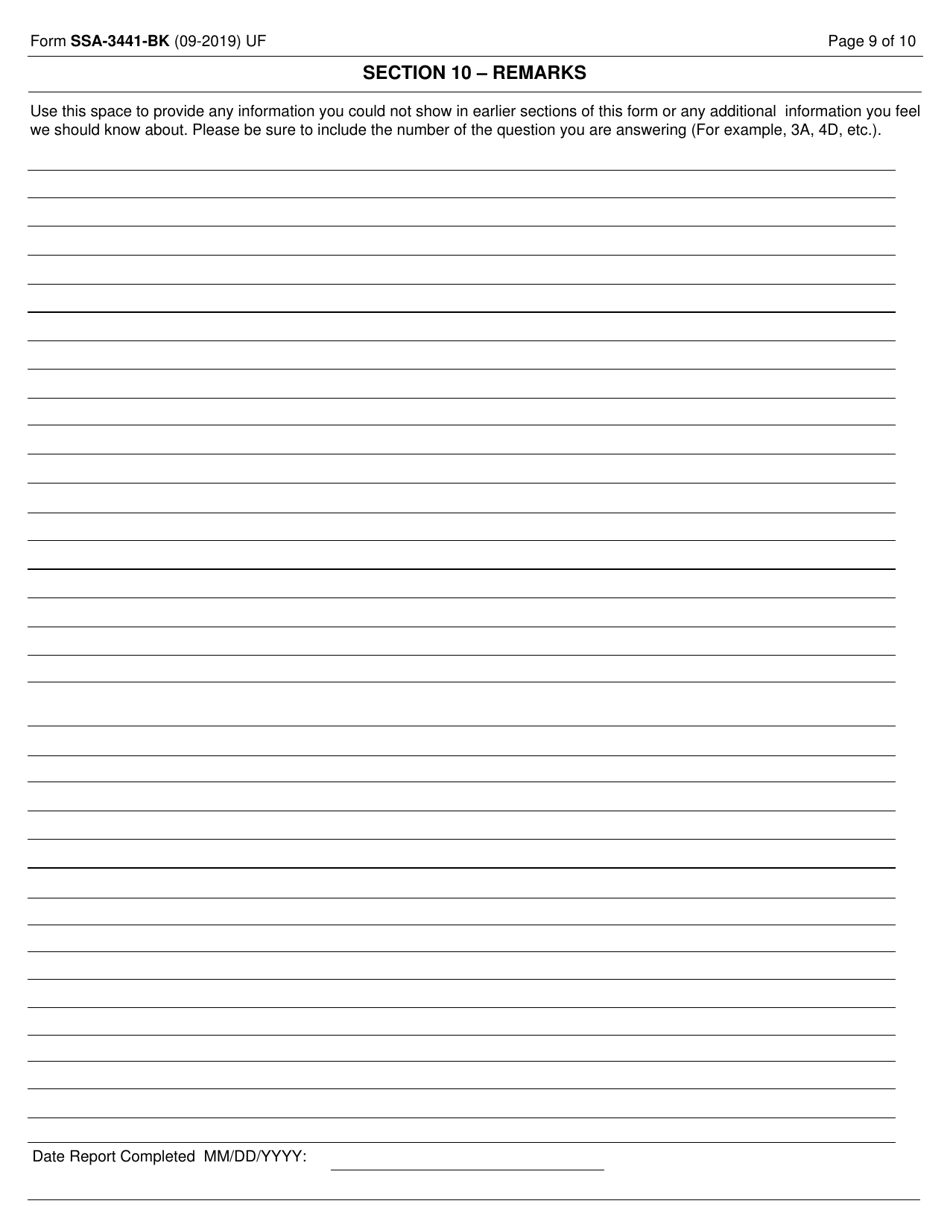 Form SSA-3441-BK Disability Report  Appeal, Page 9