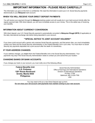 Form SSA-1199-OP56 Direct Deposit Sign-Up Form (Malaysia), Page 2