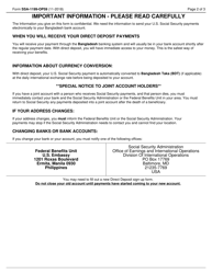 Form SSA-1199-OP59 Direct Deposit Sign-Up Form (Bangladesh), Page 2