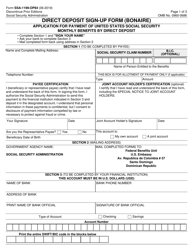 Form SSA-1199-OP84 Direct Deposit Sign-Up Form (Bonaire)