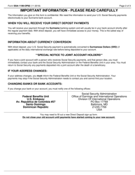 Form SSA-1199-OP82 Direct Deposit Sign-Up Form (Suriname), Page 2